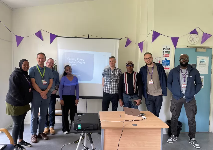 Picture of a group of Change Grow Live Barnet colleagues following their bespoke making every contact count session.