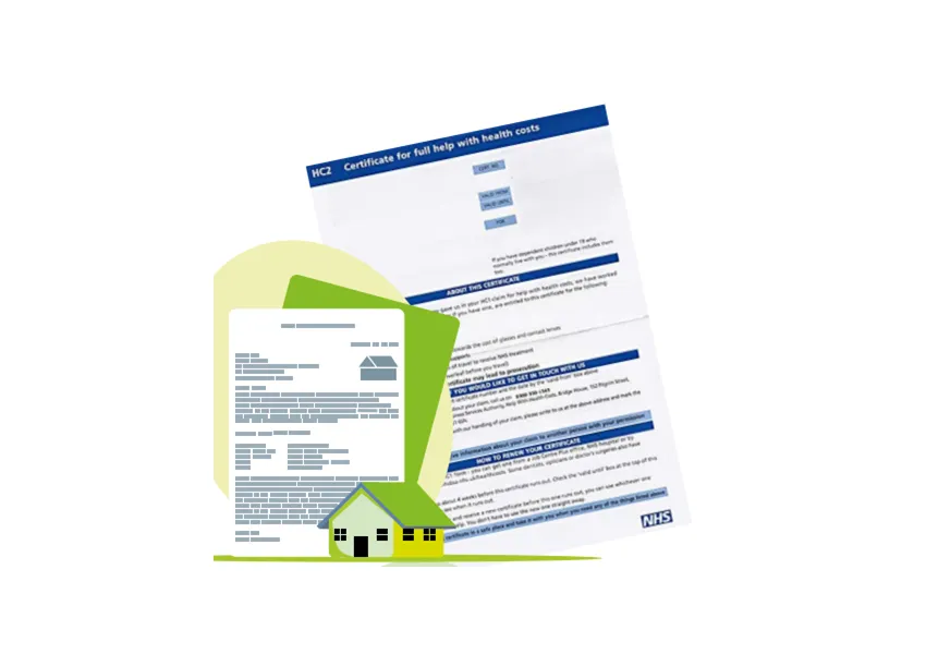 Drawing of a HC2 certificate