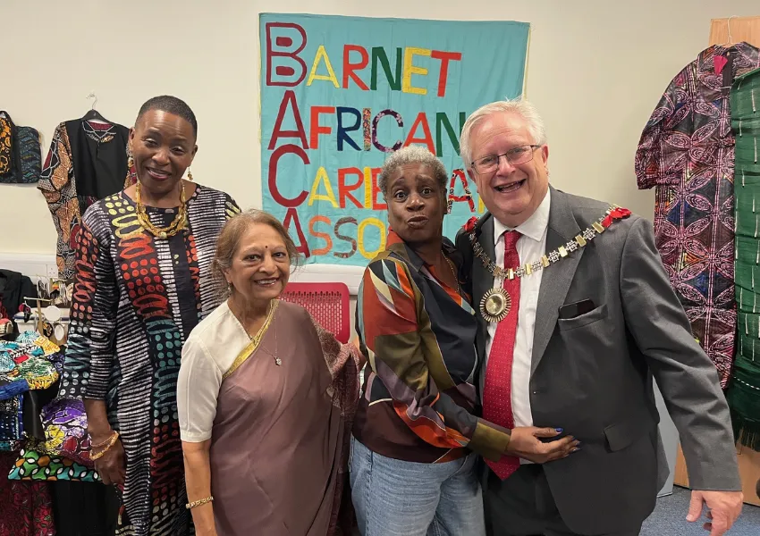 The mayor with community members