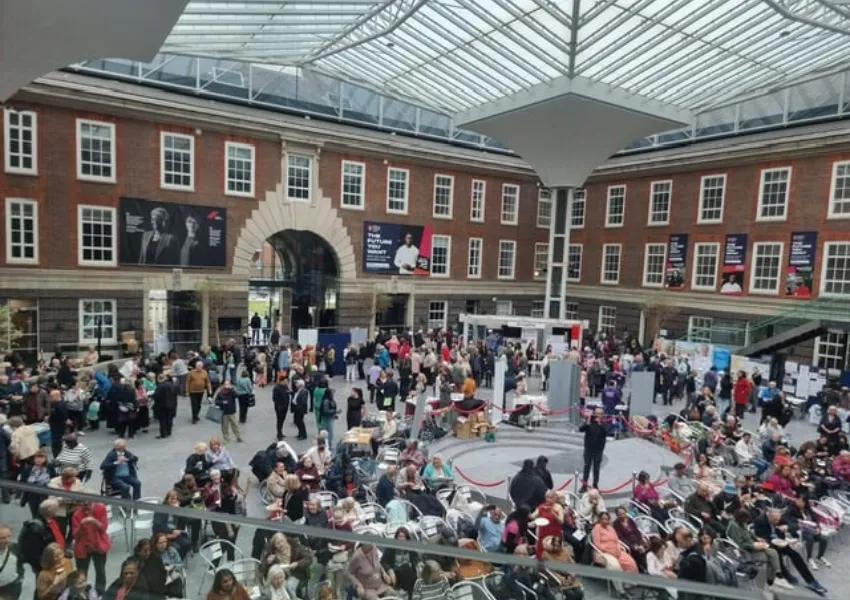 A wide show showing the Atrium at Middlesex University