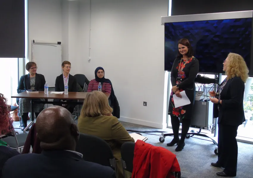 Cllr Alison Moore addressing the DCMO panel.
