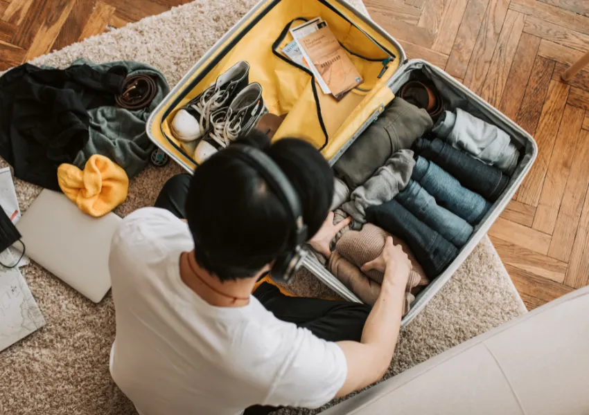 Packing before a summer vacation