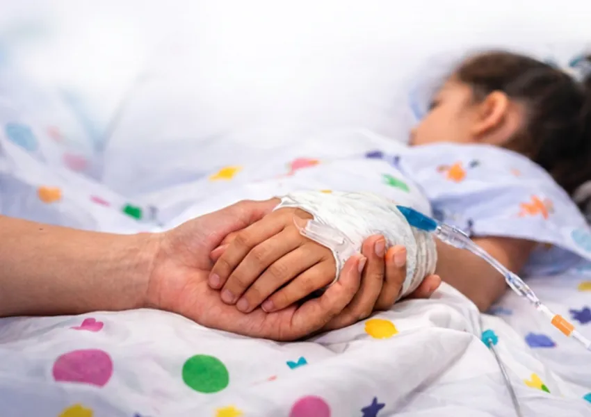 Child hospitalised with measles
