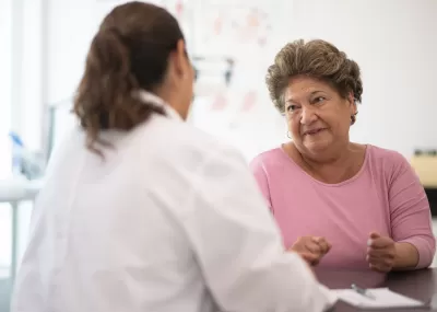 Picture of two women talking