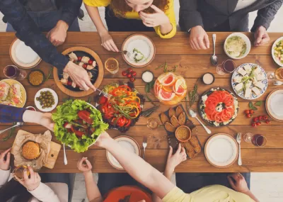 table of different foods