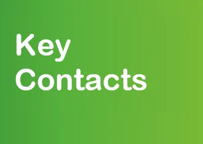 Green background with Key Contacts written in white text